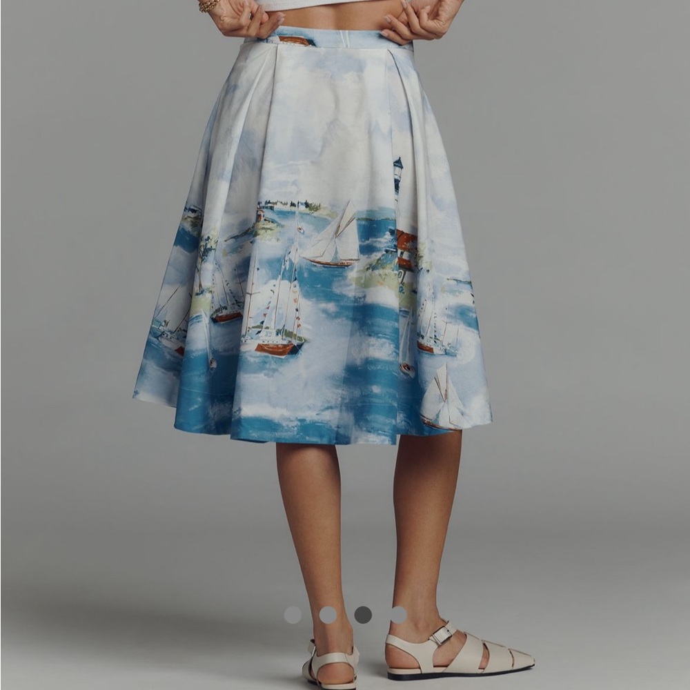 Scenic Blue A-Line Skirt